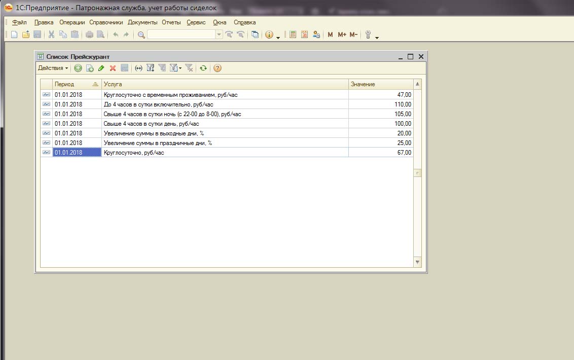 1C:Патронажная служба программа