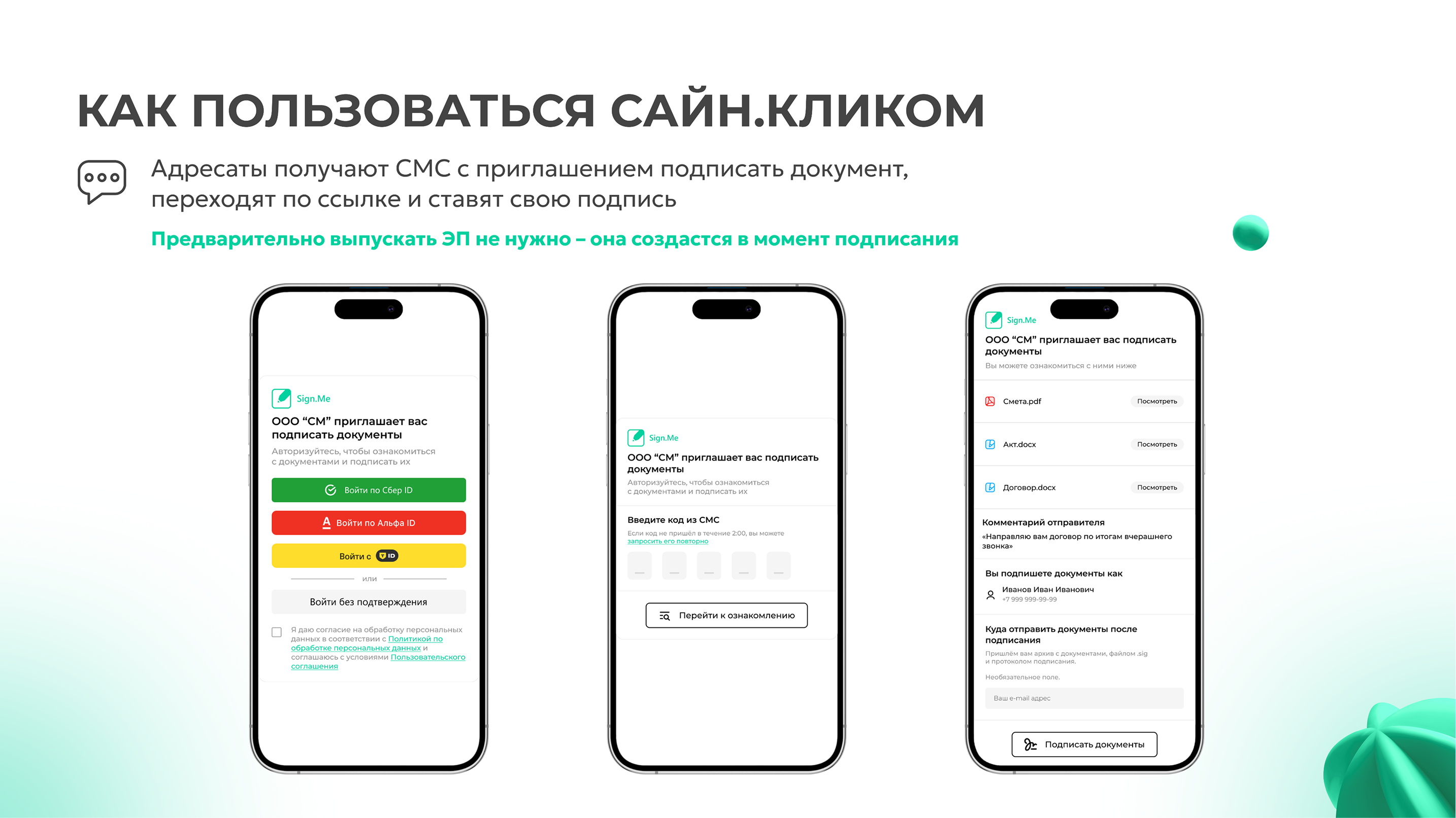 Сайн.Клик характеристики