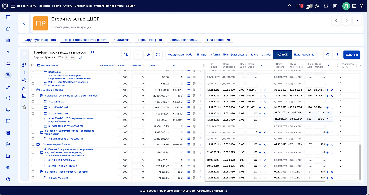 ЦУС Исполнительная документация подбор