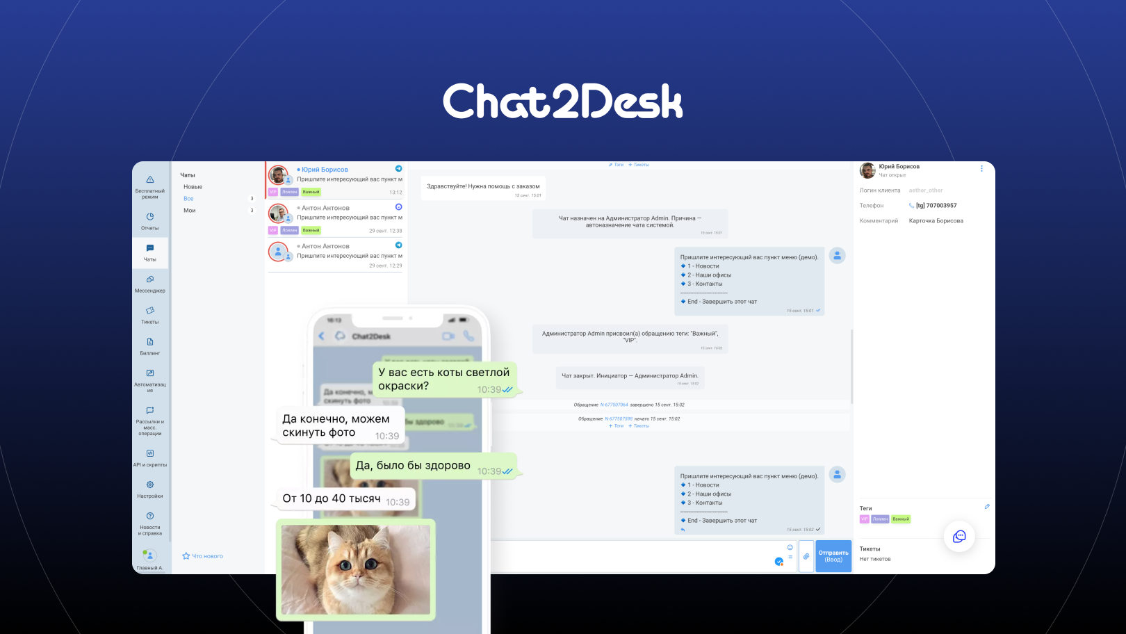Интерфейс Chat2Desk